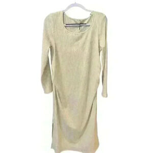 NWOT Primark Parenthood Ribbed Cream Long Sleeve Maxi dress, size 12